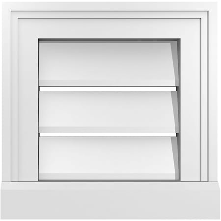 Ekena Millwork Vertical Surface Mount PVC Gable Vent: Functional, w/ 2"W x 2"P Brickmould Sill Frame, 12"W x 12"H GVPVE12X1203SF